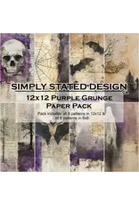 SIMPLY STATED SIMPLY STATED PURPLE GRUNGE 12x12 PAPER PACK