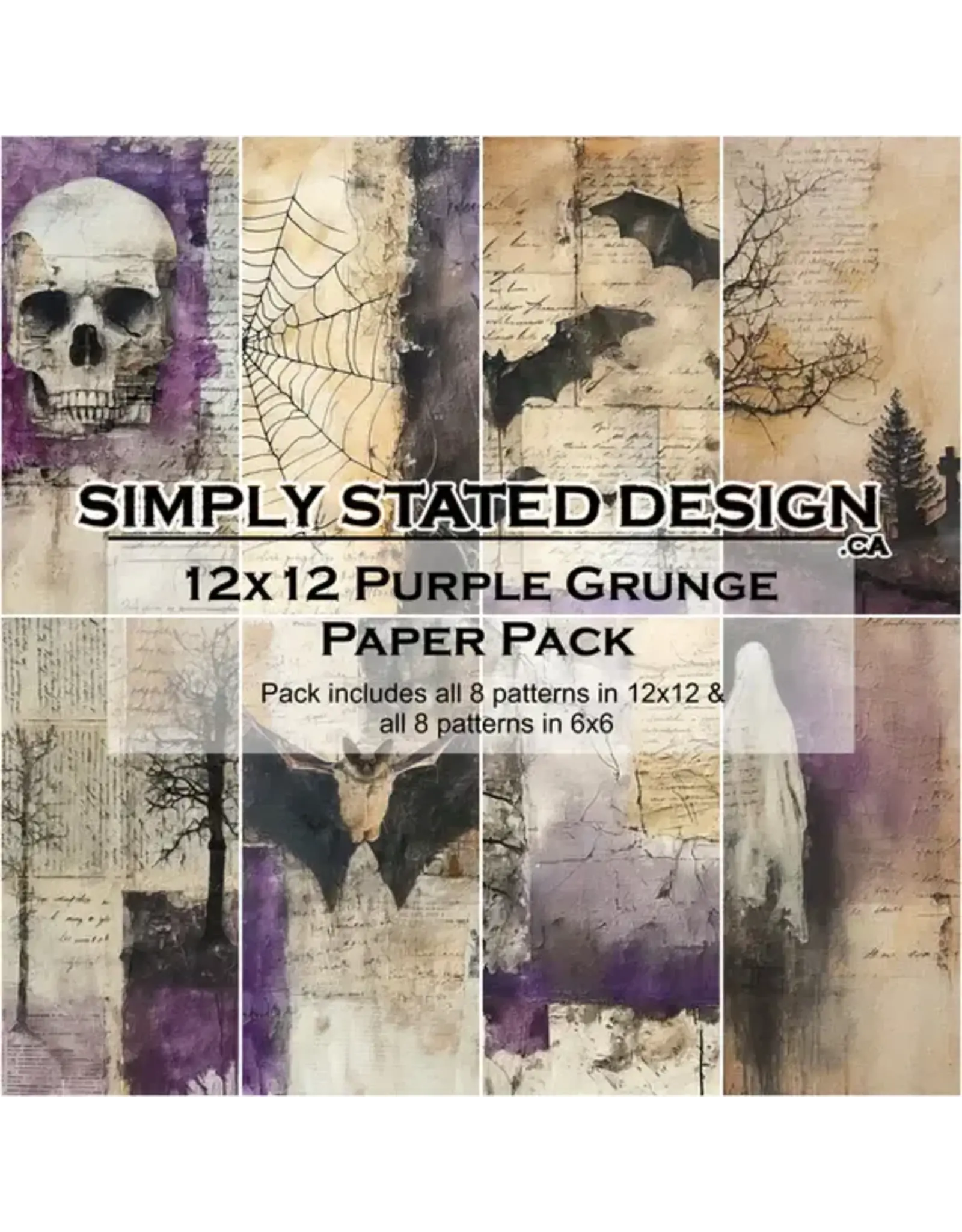 SIMPLY STATED SIMPLY STATED PURPLE GRUNGE 12x12 PAPER PACK