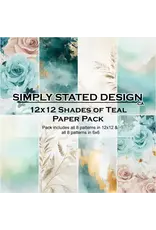 SIMPLY STATED SIMPLY STATED SHADES OF TEAL 12x12 PAPER PACK