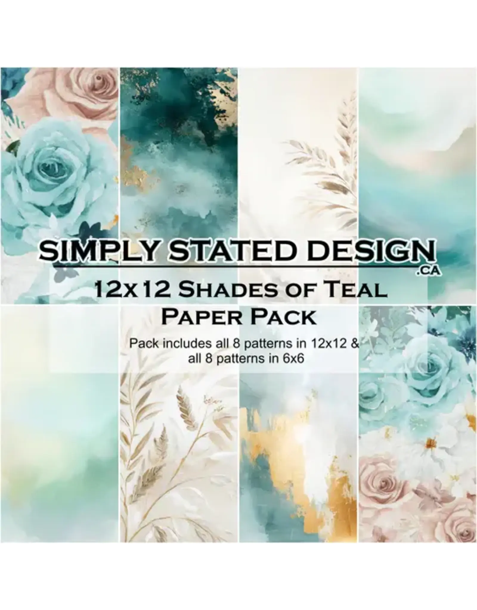 SIMPLY STATED SIMPLY STATED SHADES OF TEAL 12x12 PAPER PACK