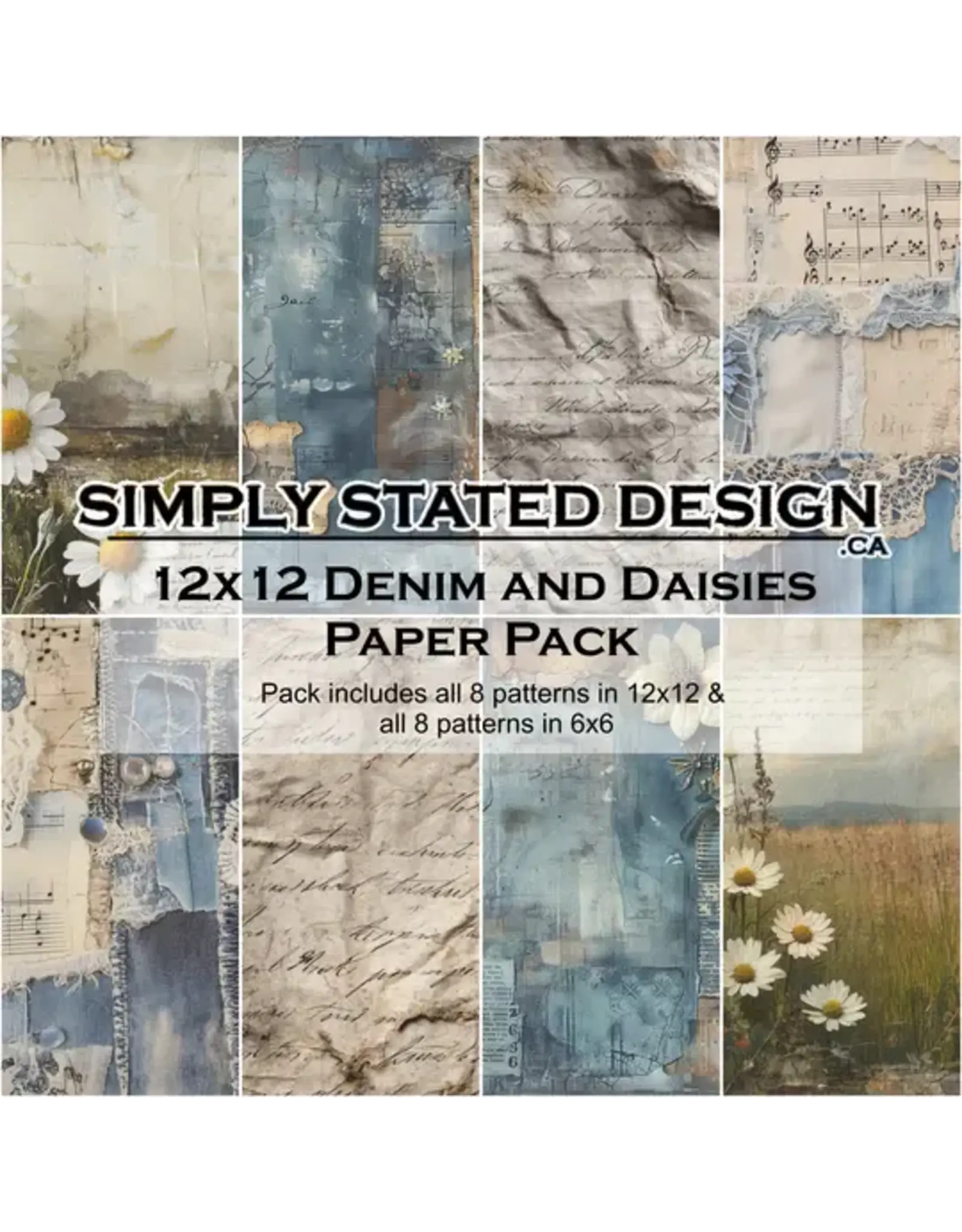 SIMPLY STATED SIMPLY STATED DENIM & DAISIES 12x12 PAPER PACK
