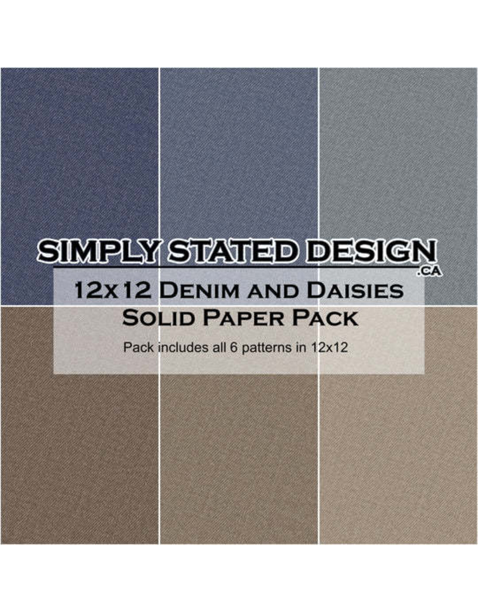 SIMPLY STATED SIMPLY STATED DENIM & DAISIES 12x12 SOLID PAPER PACK