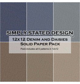 SIMPLY STATED SIMPLY STATED DENIM & DAISIES 12x12 SOLID PAPER PACK