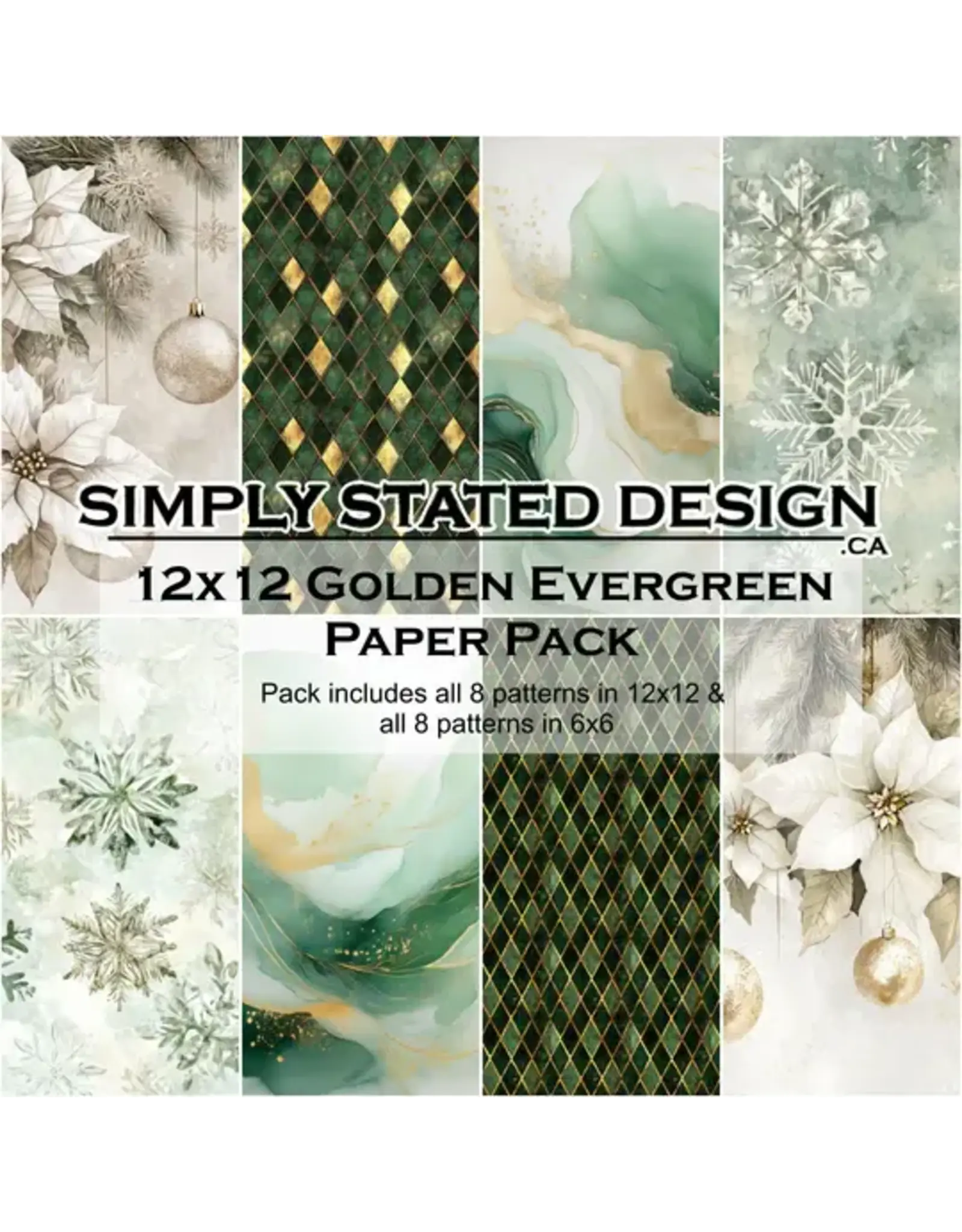 SIMPLY STATED SIMPLY STATED GOLDEN EVERGREEN 12x12 PAPER PACK