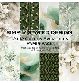 SIMPLY STATED SIMPLY STATED GOLDEN EVERGREEN 12x12 PAPER PACK