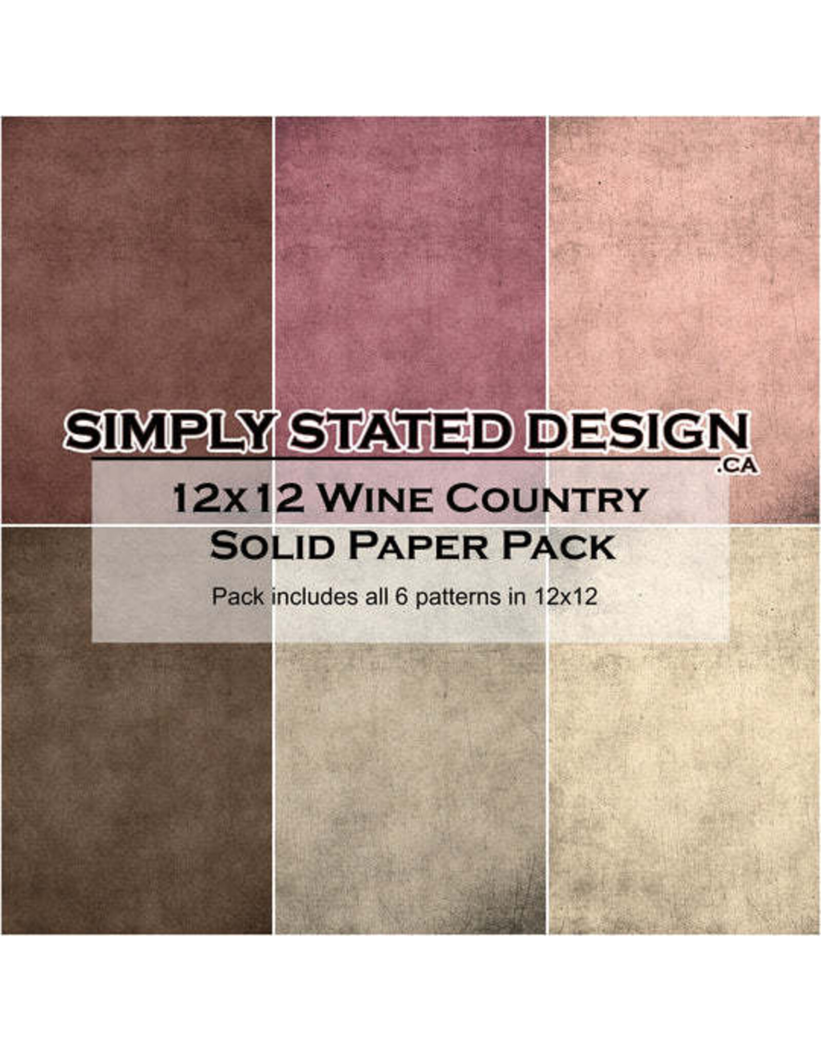 SIMPLY STATED SIMPLY STATED WINE COUNTRY 12x12 SOLID PAPER PACK
