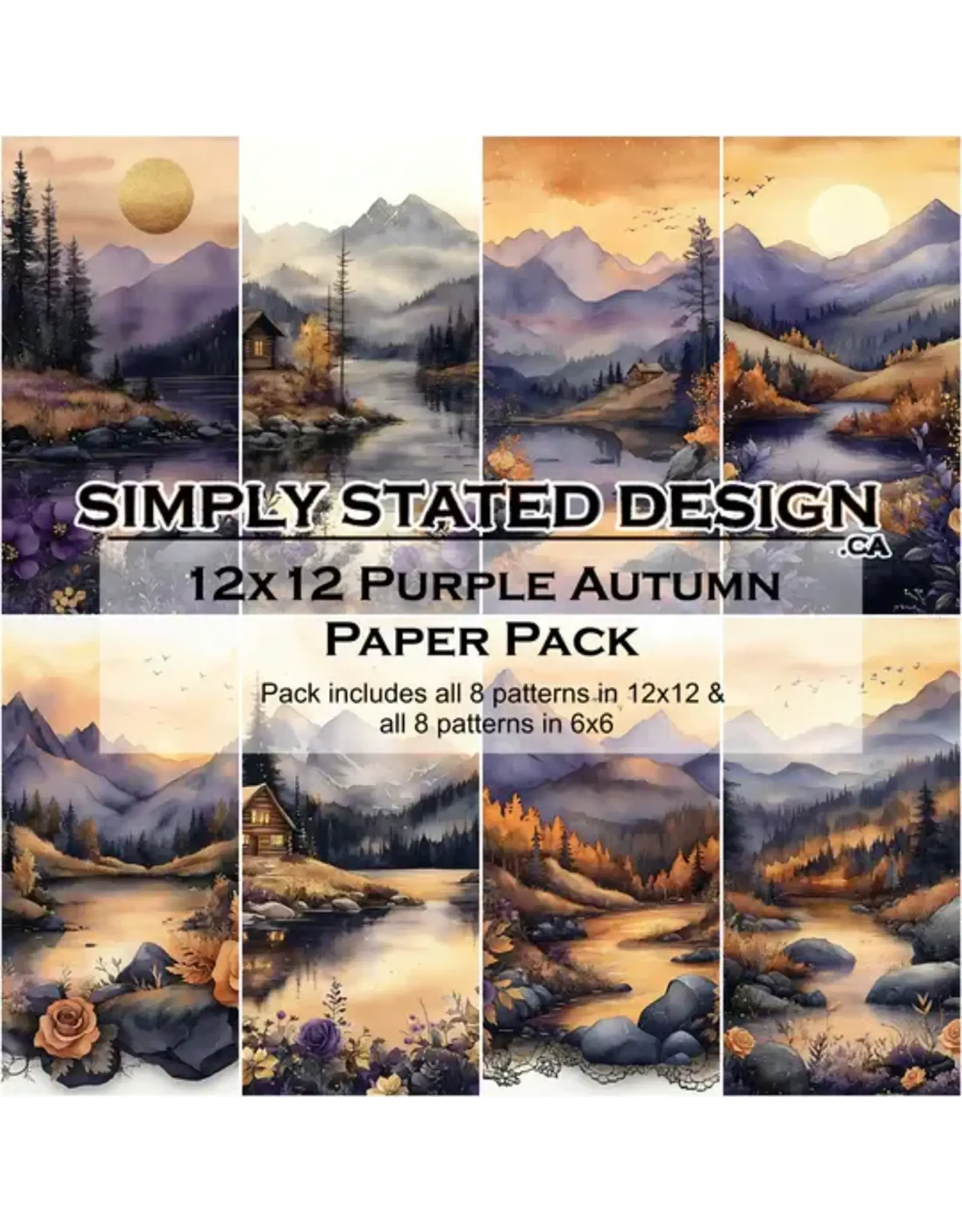 SIMPLY STATED SIMPLY STATED PURPLE AUTUMN 12x12 PAPER PACK