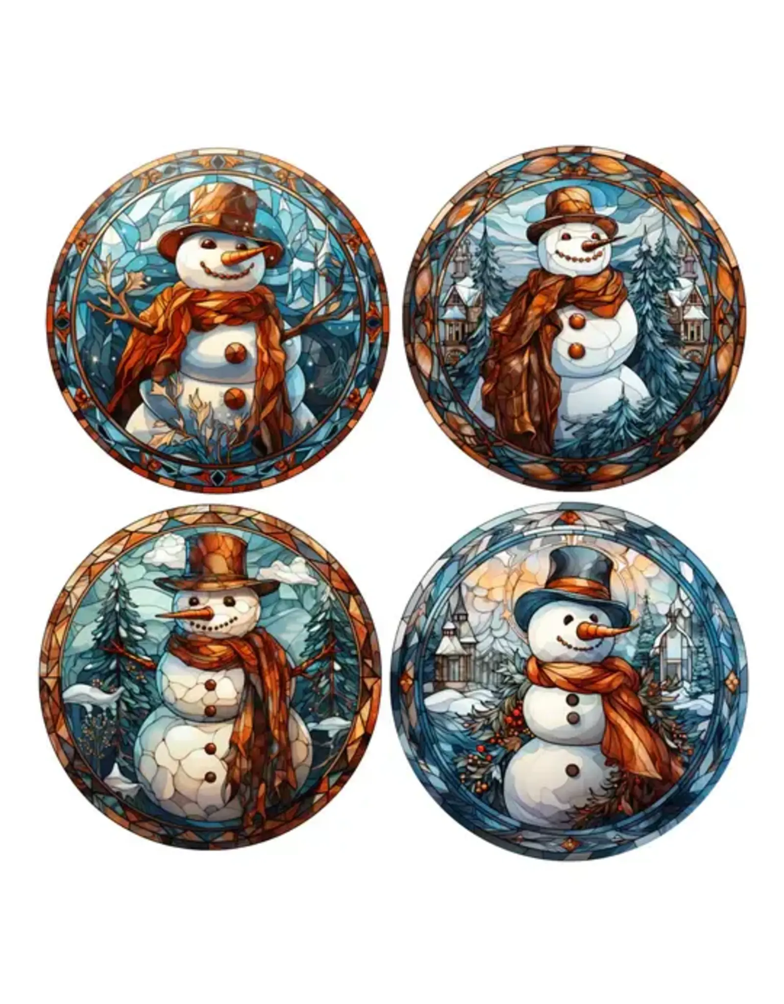 SIMPLY STATED SIMPLY STATED STAINED GLASS SNOWMAN XL EPHEMERA