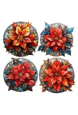 SIMPLY STATED SIMPLY STATED STAINED GLASS POINSETTIAS XL EPHEMERA