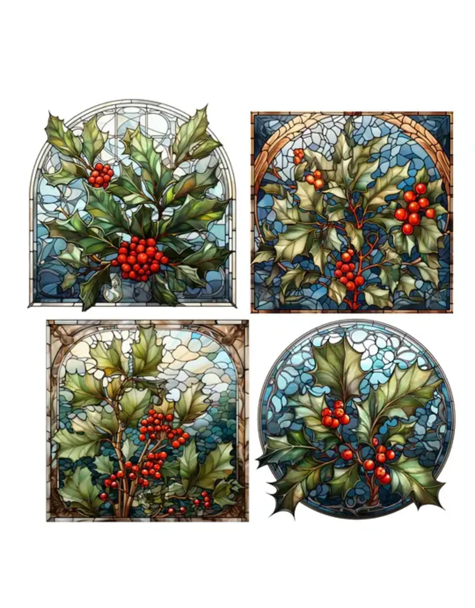 SIMPLY STATED SIMPLY STATED STAINED GLASS HOLLY XL EPHEMERA