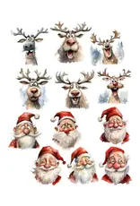 SIMPLY STATED SIMPLY STATED SANTA AND HIS REINDEER GLOSSY EPHEMERA