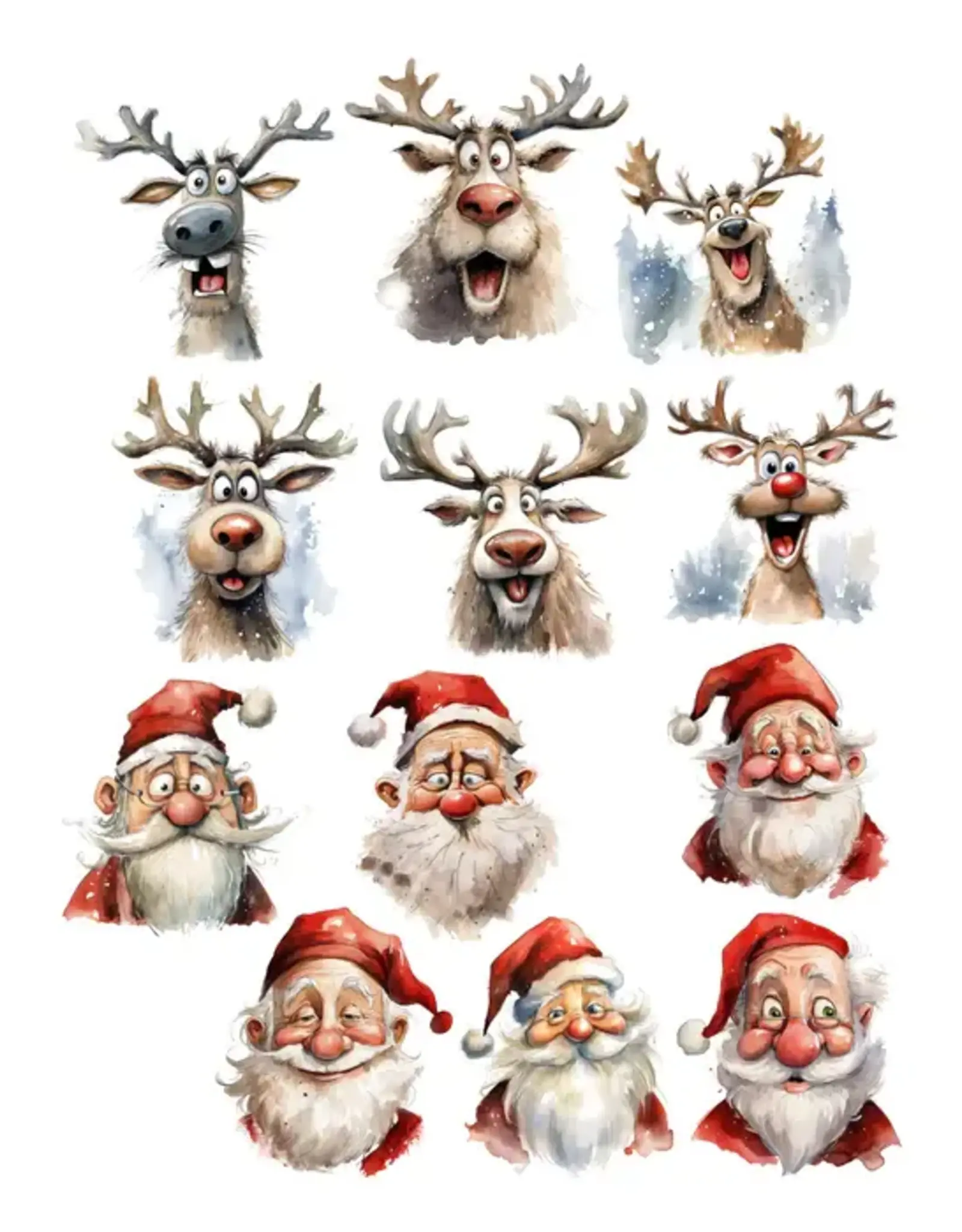 SIMPLY STATED SIMPLY STATED SANTA AND HIS REINDEER GLOSSY EPHEMERA