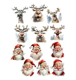 SIMPLY STATED SIMPLY STATED SANTA AND HIS REINDEER GLOSSY EPHEMERA
