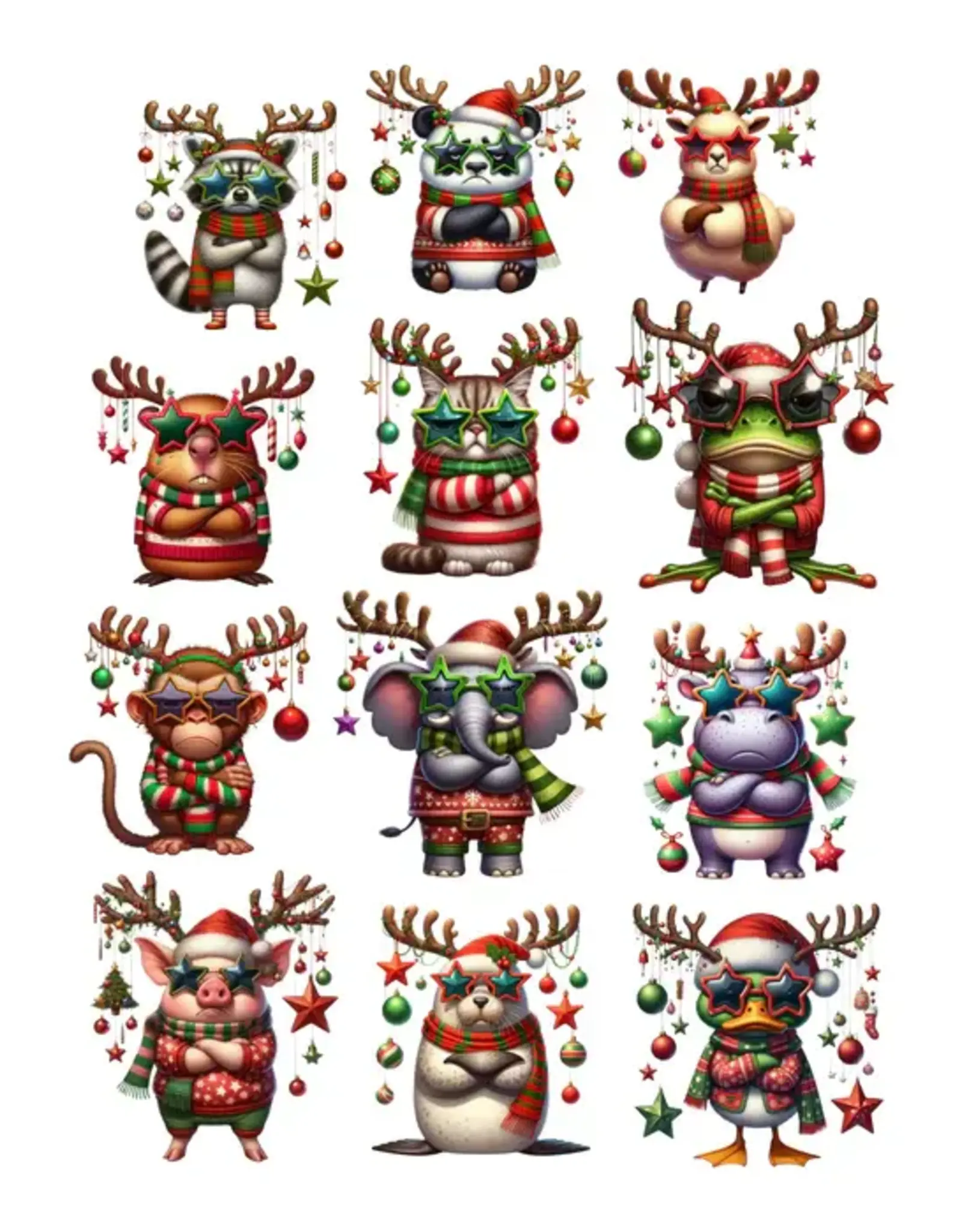 SIMPLY STATED SIMPLY STATED GRUMPY CHRISTMAS ANIMALS EPHEMERA