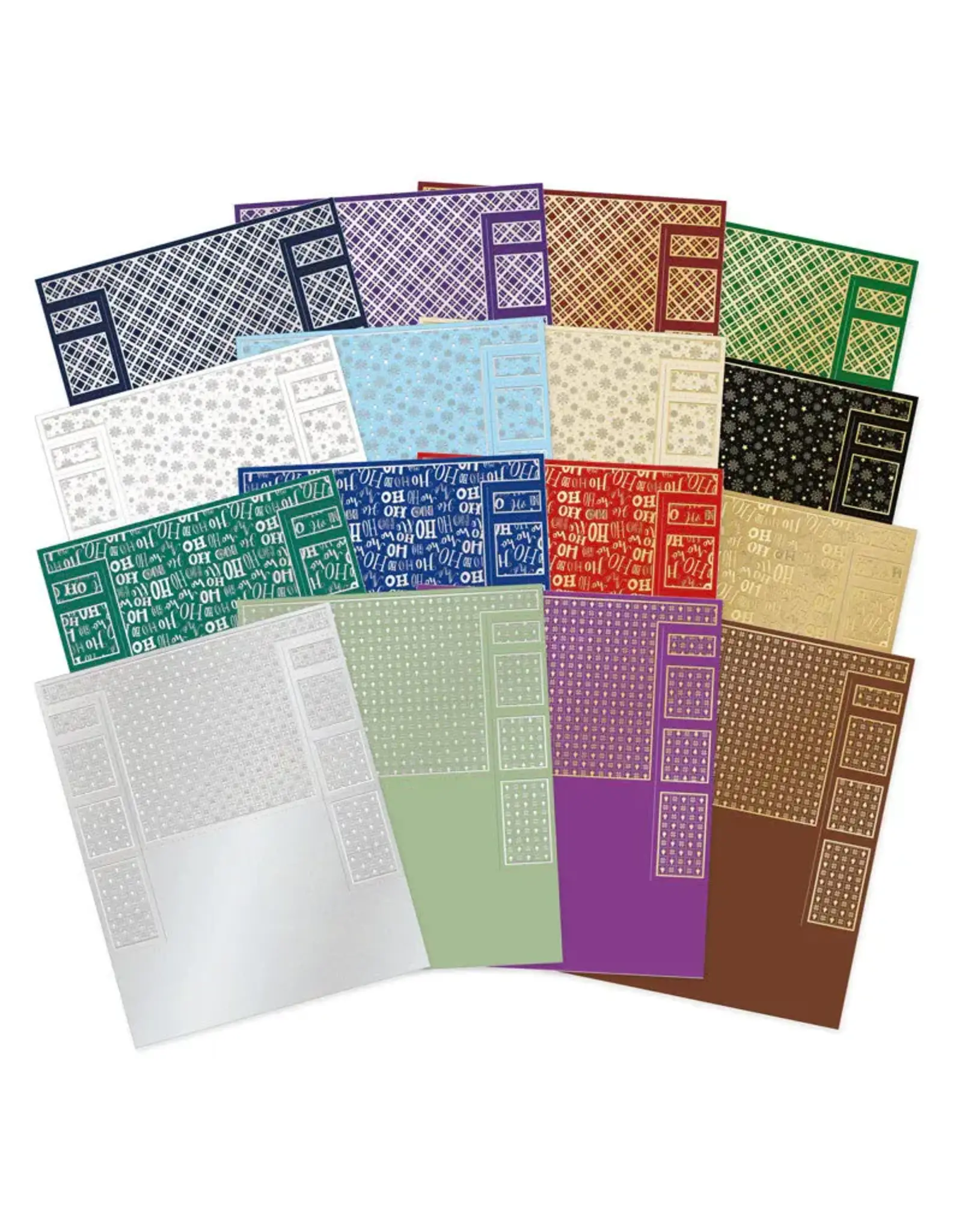 HUNKYDORY CRAFTS LTD. HUNKYDORY FESTIVE FOILED PATTERN STEPPER CARDS - SQUARE CENTREPIECE