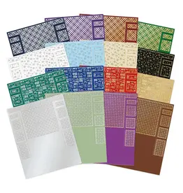 HUNKYDORY CRAFTS LTD. HUNKYDORY FESTIVE FOILED PATTERN STEPPER CARDS - SQUARE CENTREPIECE