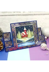 HUNKYDORY CRAFTS LTD. HUNKYDORY FESTIVE FOILED PATTERN STEPPER CARDS - SQUARE CENTREPIECE