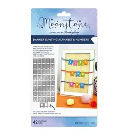 HUNKYDORY CRAFTS LTD. HUNKYDORY MOONSTONE BANNER BUNTING ALPHABET & NUMBERS DIE SET