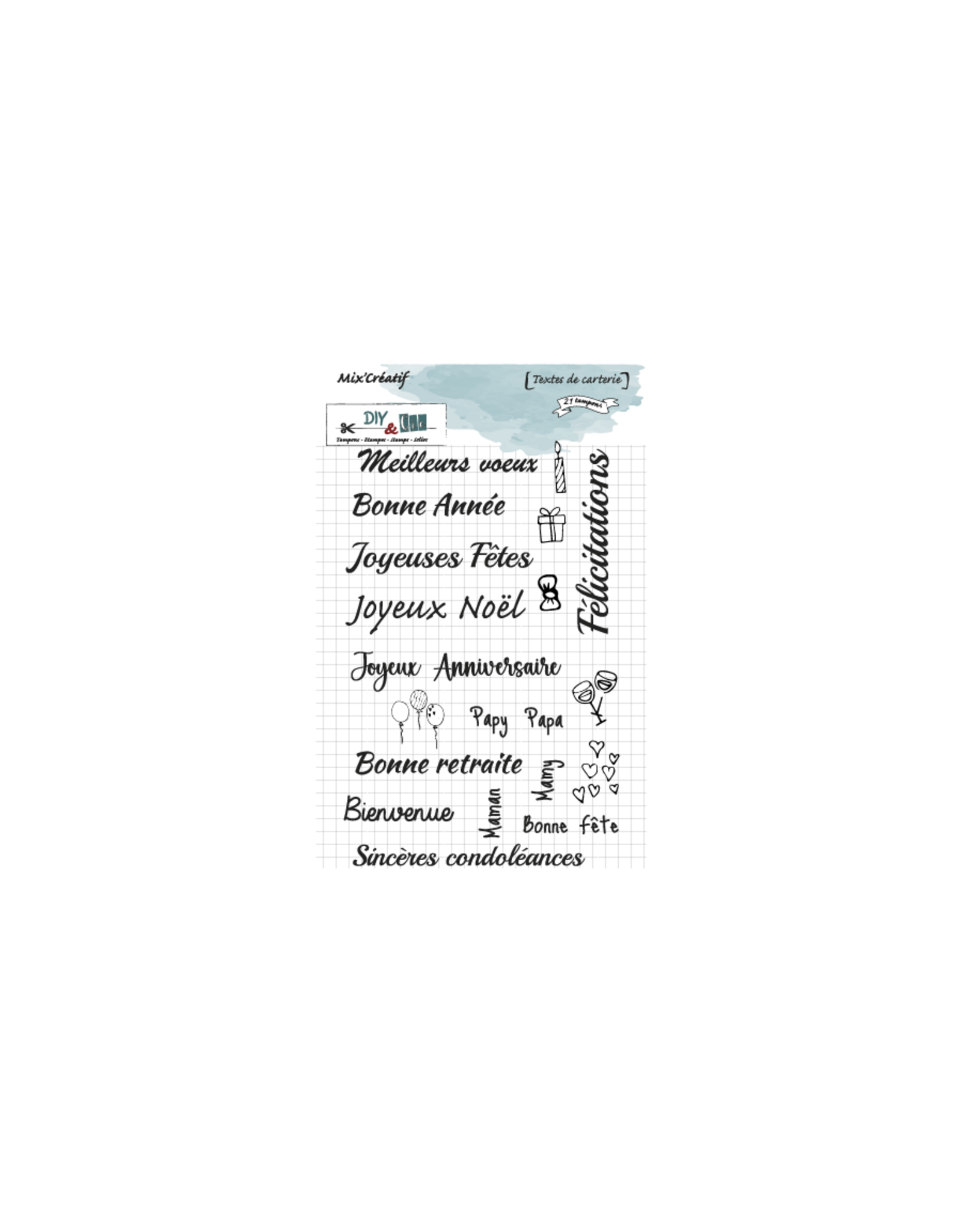 DIY & CIE DIY & CIE TEXTES DE CARTERIE CLEAR STAMP SET