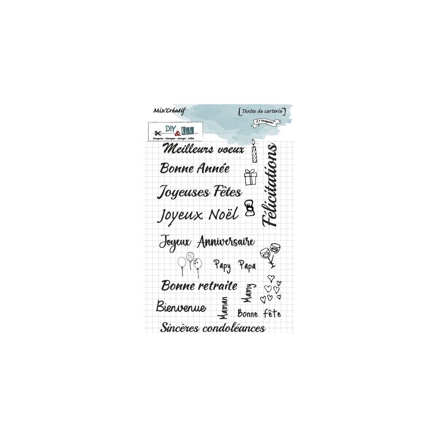 DIY & CIE DIY & CIE TEXTES DE CARTERIE CLEAR STAMP SET