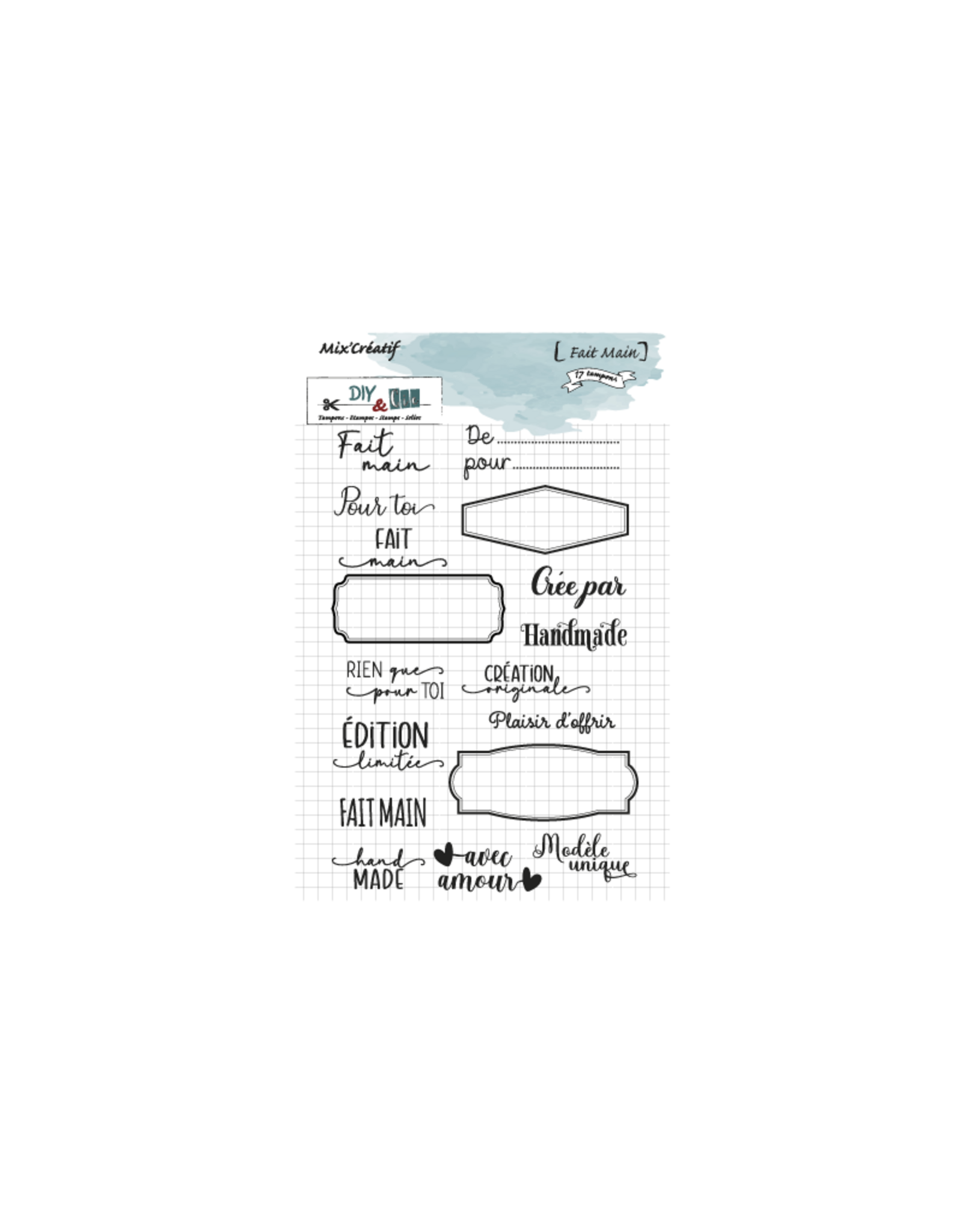 DIY & CIE DIY & CIE FAIT MAIN CLEAR STAMP SET