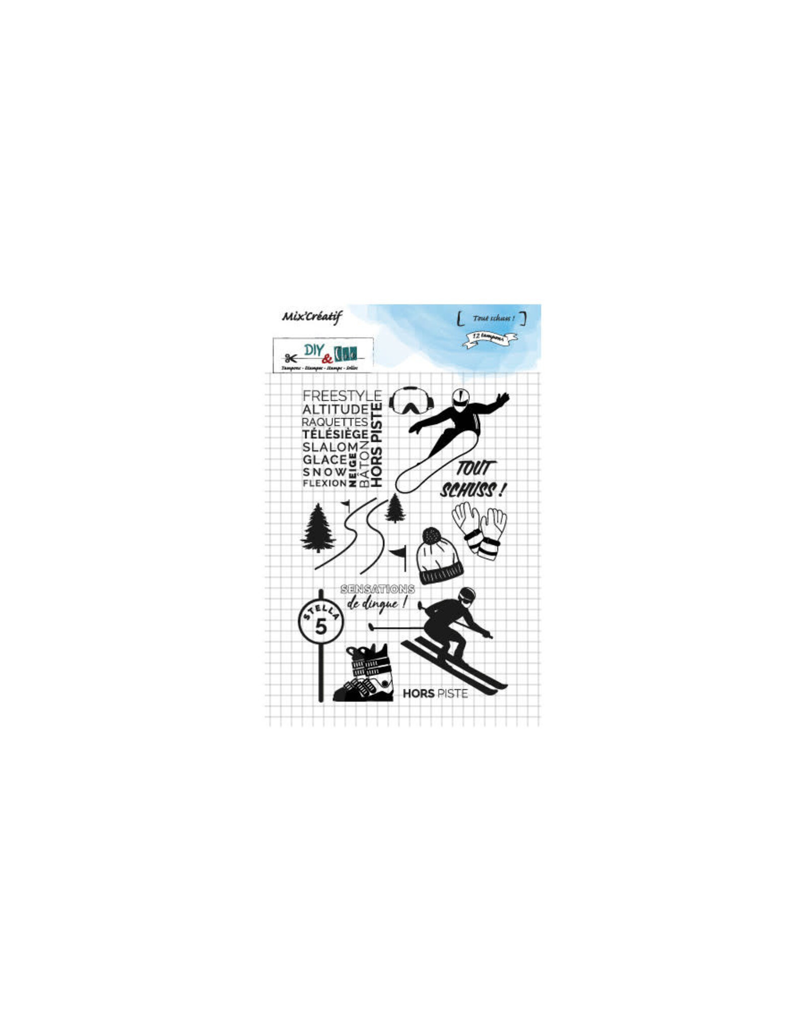 DIY & CIE DIY & CIE TOUT SCHUSS CLEAR STAMP SET