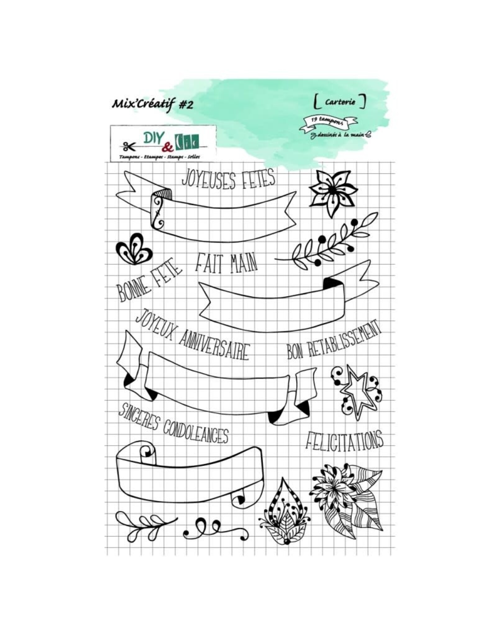DIY & CIE DIY & CIE MIX CREATIF #2 TAMPON CLAIR CARTERIE
