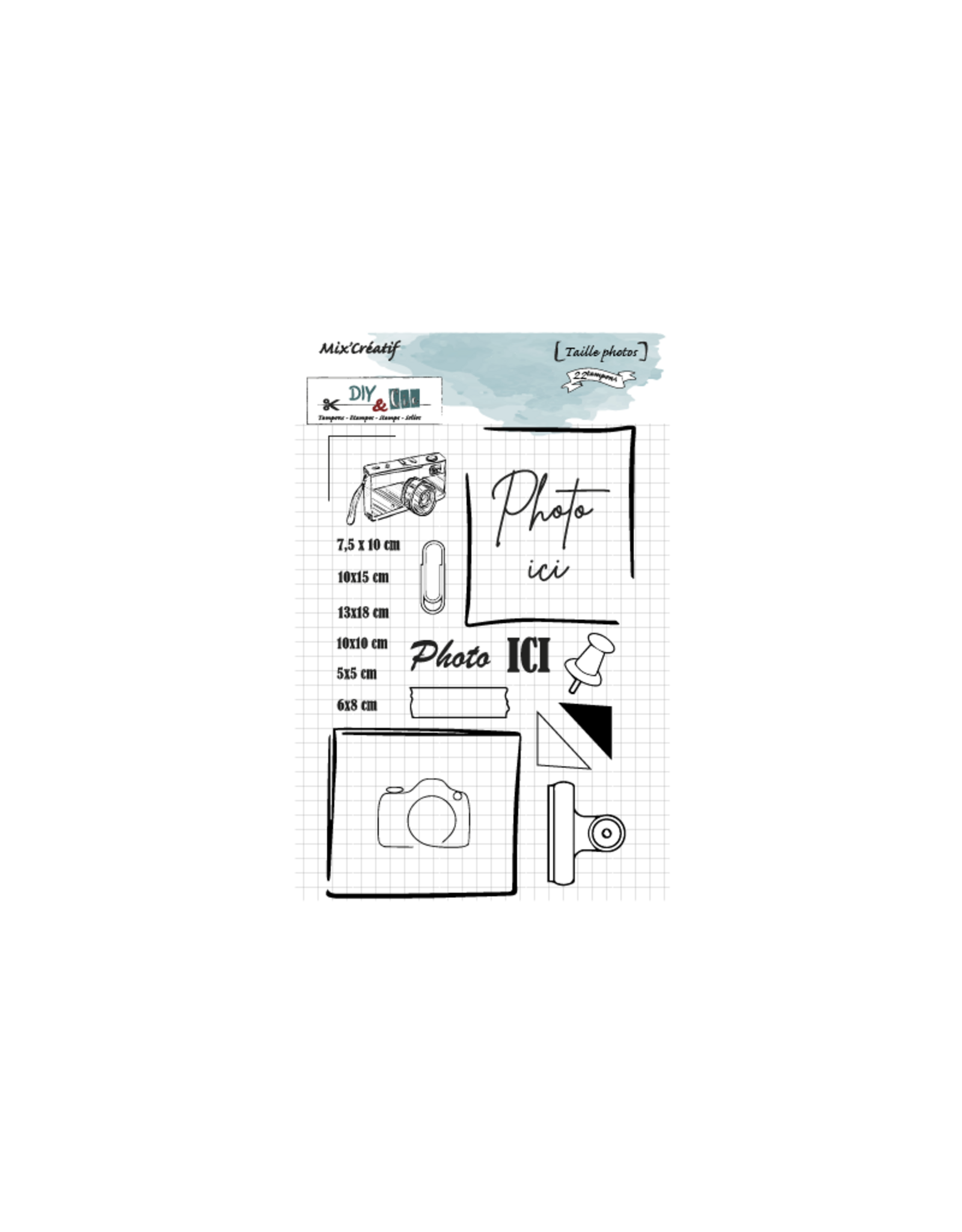 DIY & CIE DIY & CIE TAILLES DE PHOTO CLEAR STAMP SET