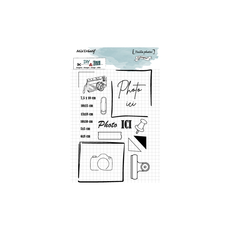 DIY & CIE DIY & CIE TAILLES DE PHOTO CLEAR STAMP SET