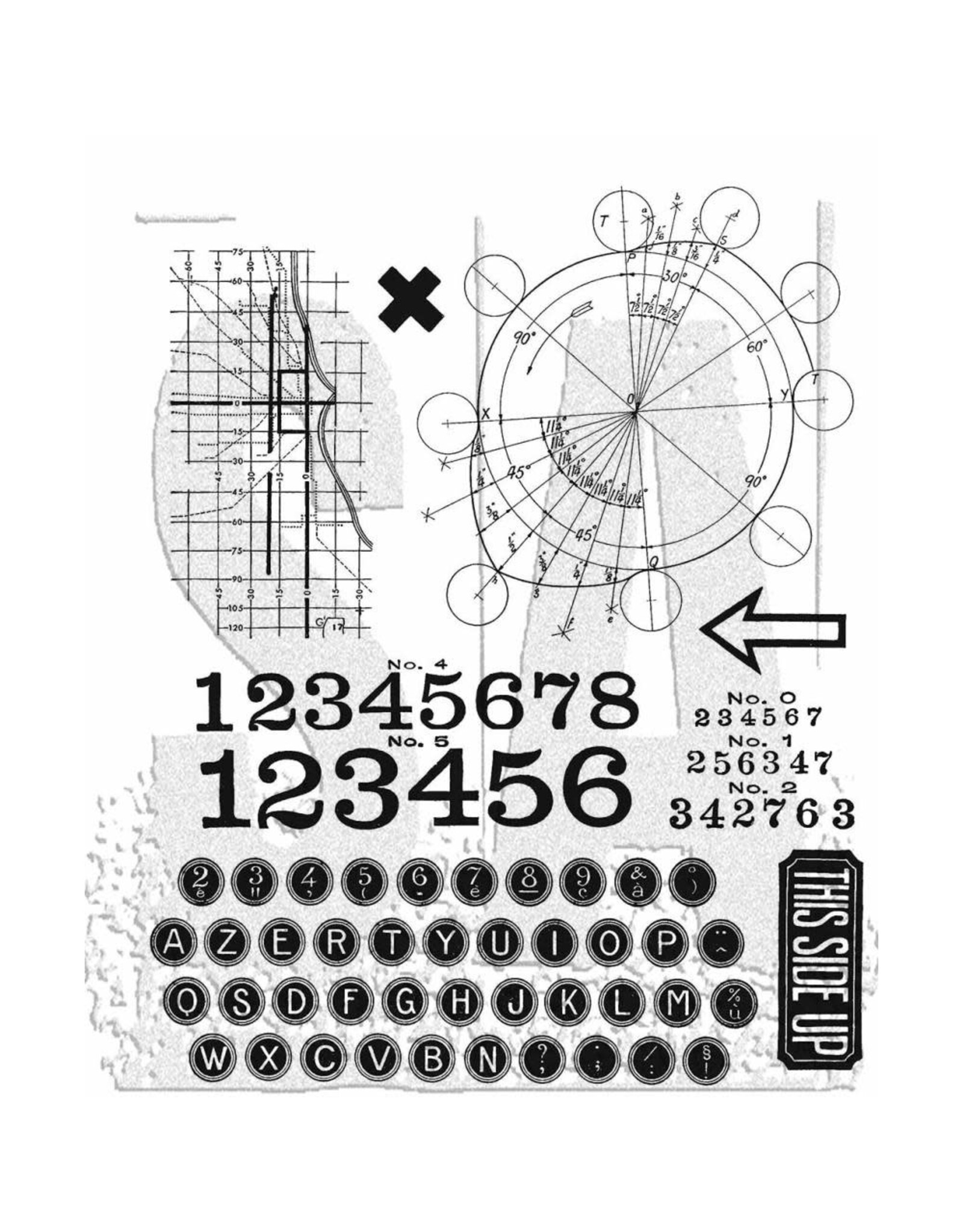STAMPERS ANONYMOUS STAMPERS ANONYMOUS TIM HOLTZ DECONSTRUCTED 7x8.5 CLING STAMP SET