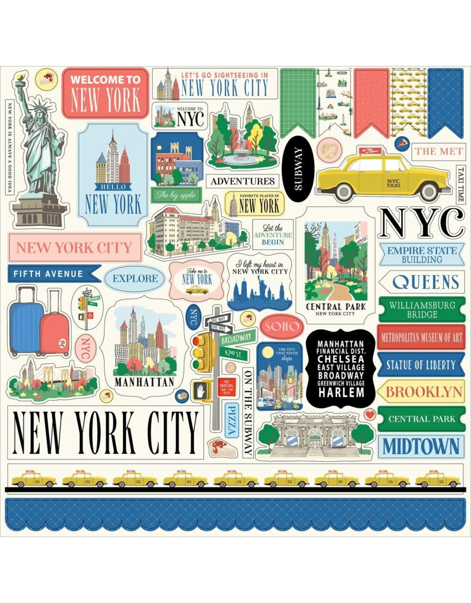 CARTA BELLA CARTA BELLA NEW YORK CITY 12x12 CARDSTOCK STICKERS