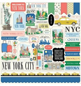 CARTA BELLA CARTA BELLA NEW YORK CITY 12x12 CARDSTOCK STICKERS