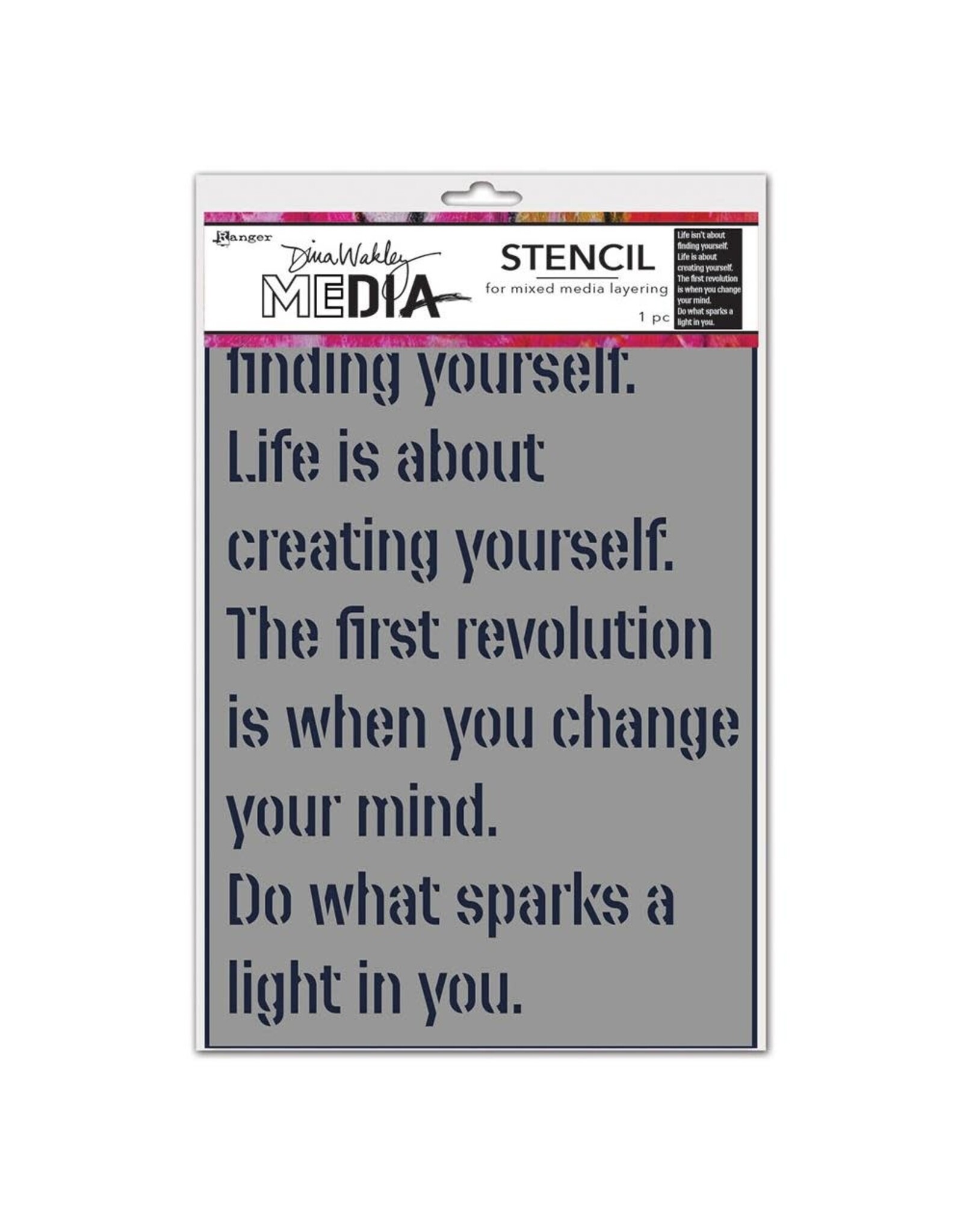 RANGER RANGER DINA WAKLEY MEDIA STENCIL CREATE YOURSELF 9"X6"