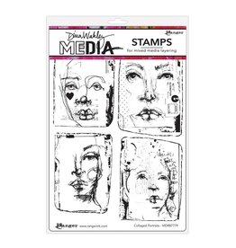RANGER RANGER DINA WAKLEY MEDIA COLLAGED PORTRAITS CLING STAMP SET