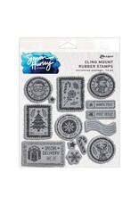 RANGER RANGER SIMON HURLEY CREATE CHRISTMAS POSTAGE 6x6 CLING STAMP SET
