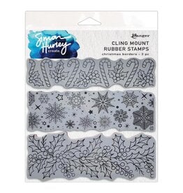 RANGER RANGER SIMON HURLEY CREATE CHRISTMAS BORDERS 6x6 CLING STAMP SET