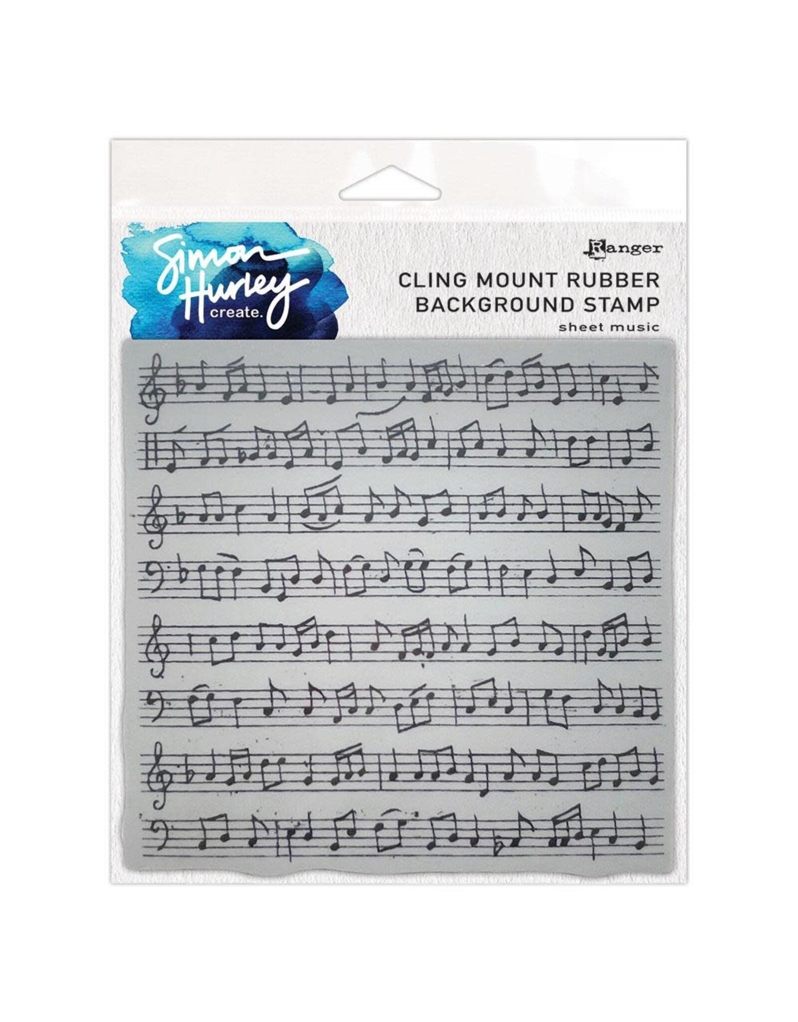 RANGER RANGER SIMON HURLEY CREATE SHEET MUSIC 6x6 CLING STAMP