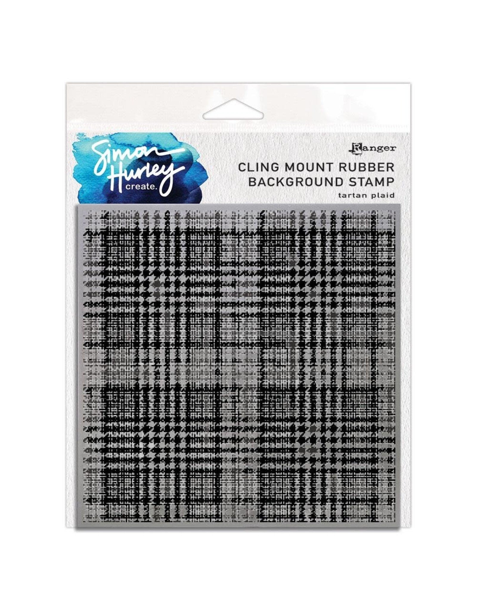 RANGER RANGER SIMON HURLEY CREATE TARTAN PLAID 6x6 CLING STAMP