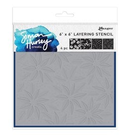 RANGER RANGER SIMON HURLEY FESTIVE POINSETTIAS 6x6 STENCIL SET
