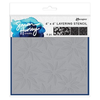 RANGER RANGER SIMON HURLEY FESTIVE POINSETTIAS 6x6 STENCIL SET