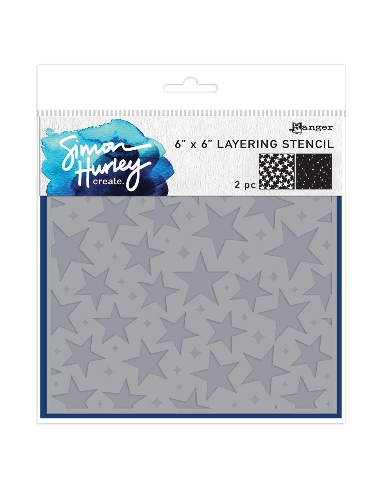 RANGER RANGER SIMON HURLEY SPARKLING STARS 6x6 STENCIL SET
