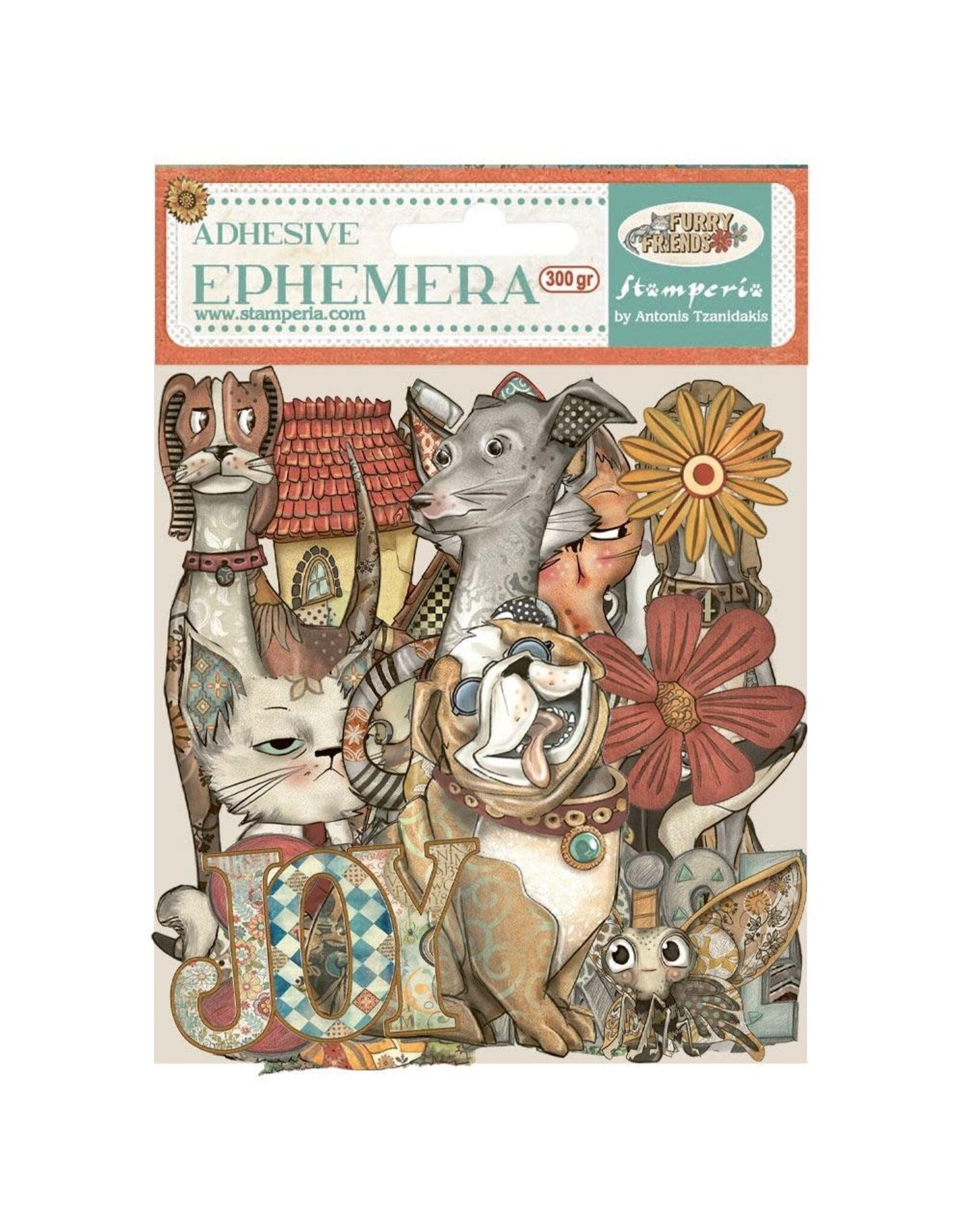 STAMPERIA STAMPERIA FURRY FRIENDS EPHEMERA ADHESIVE PAPER CUT OUTS