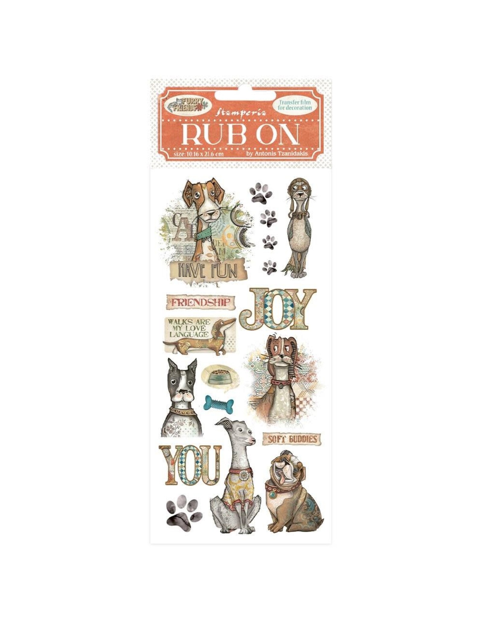 STAMPERIA STAMPERIA FURRY FRIENDS DOG RUB-ON