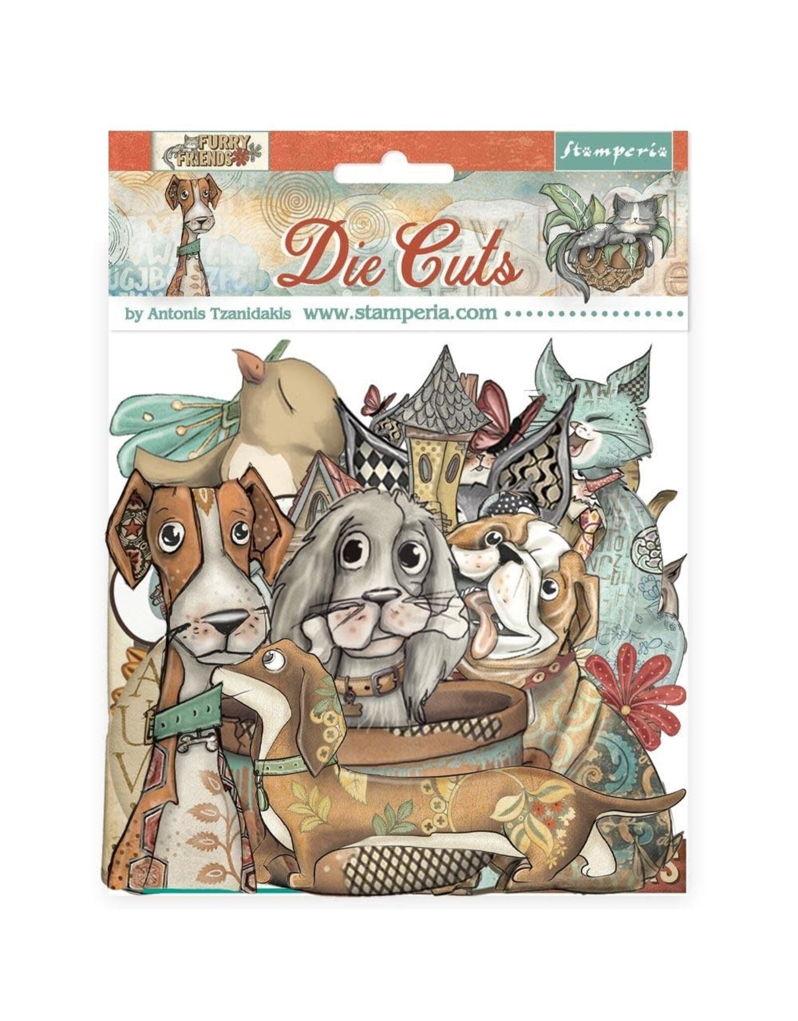 STAMPERIA STAMPERIA FURRY FRIENDS CHIPBOARD DIE CUTS