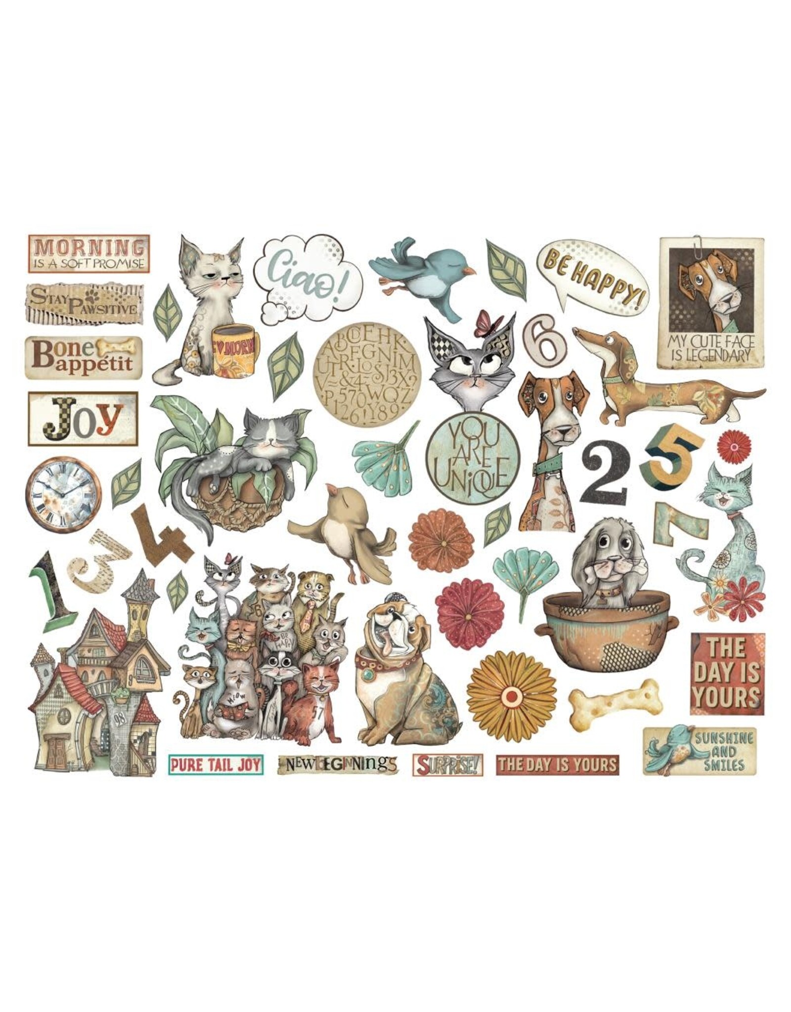 STAMPERIA STAMPERIA FURRY FRIENDS CHIPBOARD DIE CUTS