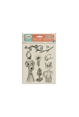 STAMPERIA STAMPERIA FURRY FRIENDS DOG, CAT AND FLOWERS CLEAR STAMP SET