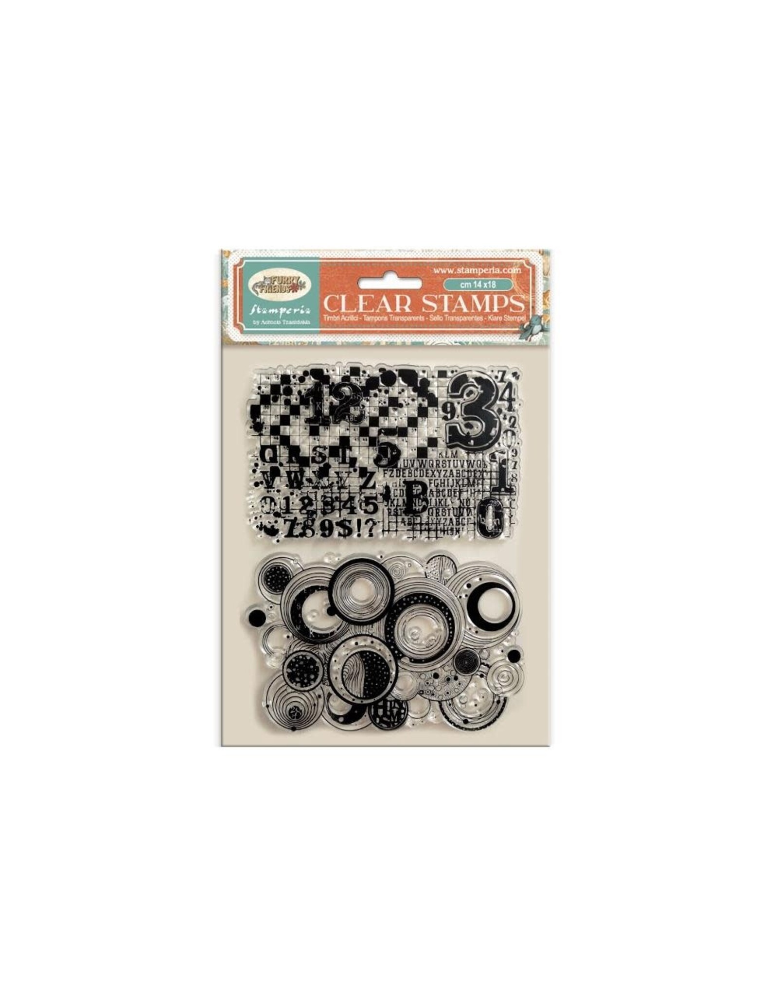 STAMPERIA STAMPERIA FURRY FRIENDS 2 PATTERNS CLEAR STAMP SET