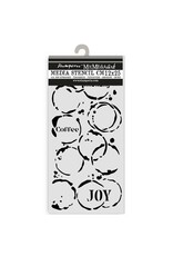 STAMPERIA STAMPERIA FURRY FRIENDS COFFEE PRINTS 12x25cm STENCIL