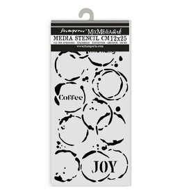 STAMPERIA STAMPERIA FURRY FRIENDS COFFEE PRINTS 12x25cm STENCIL