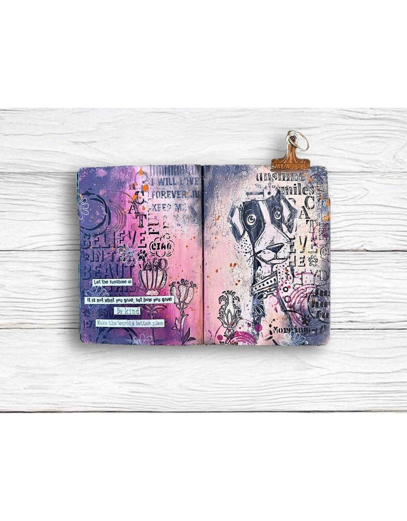 STAMPERIA STAMPERIA FURRY FRIENDS COFFEE PRINTS 12x25cm STENCIL